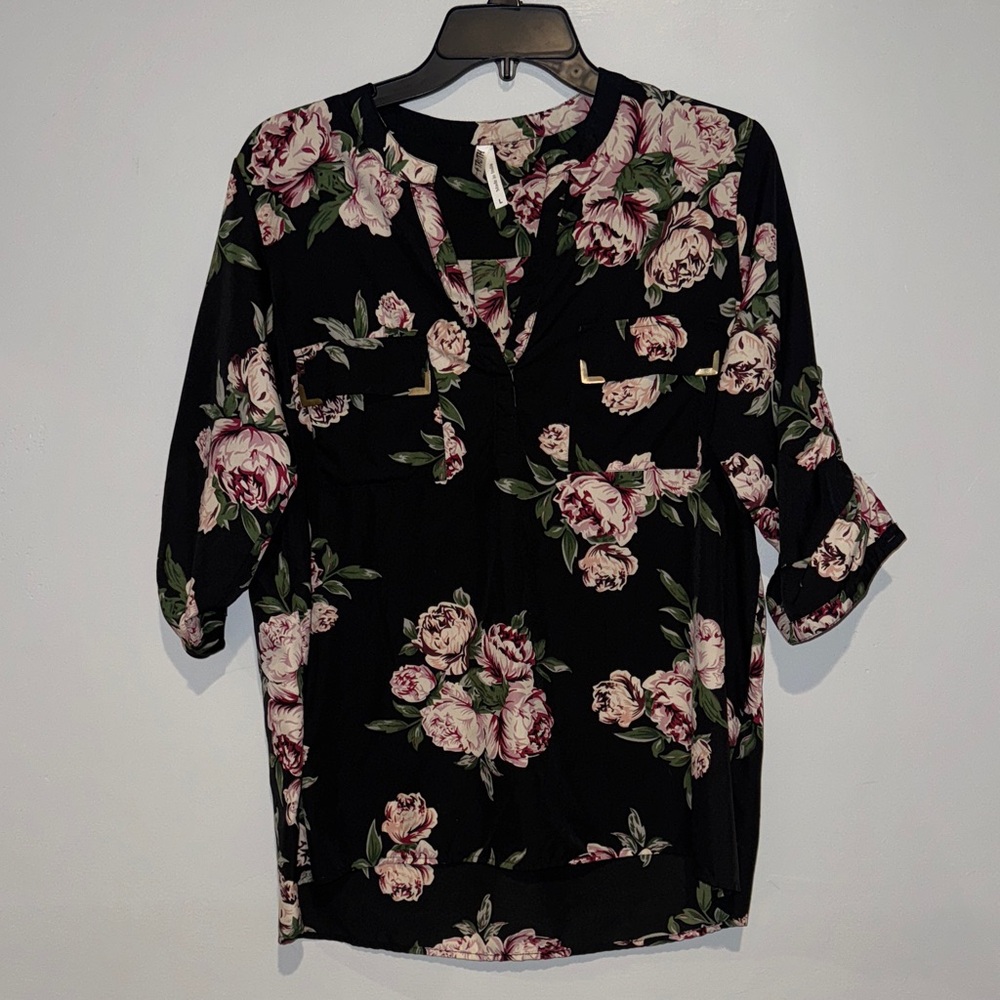 Live 4 Truth Black and Pink Floral Top